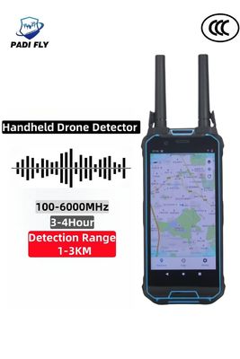 Beli Handheld 1-3km 100MHz-6GHz Drone Locator Anti Drone Detector untuk sistem perlindungan keamanan pertahanan UAV pembuatan online