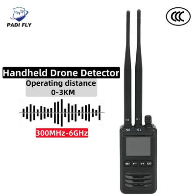 Buy Handheld 300MHz-6GHz Drone RF Signal Detector for Fpv Dji Autel Multi-Brand Uav Jammer Signal Blocker Operating Distance 3km online manufacture