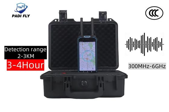 خرید تشخیص حرفه ای هواپیماهای بدون سرنشین 300MHz-6GHz Ultra Wide Full-Band Detector با عمر باتری 4-6 ساعت و فاصله طولانی 3 کیلومتر تولید آنلاین