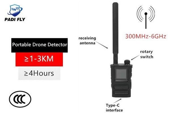 Buy Full Range 300MHz-6GHz Detection Frequency HandHeld Drone Signal Detection Alarm System with Cell  WiFi GPS Jammer online manufacture