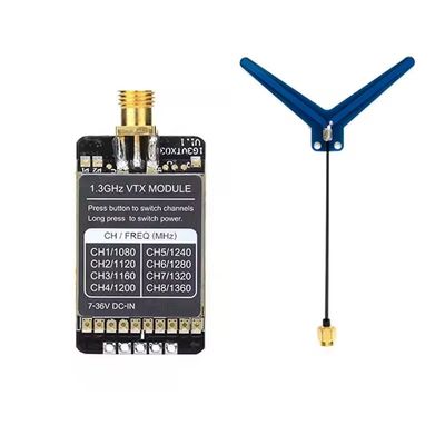 comprare Trasmettitore video all'ingrosso 1.3G 1.2G 8CH 800MW Audio Video FPV Trasmettitore modulo ricevitore 7-36V per RC FPV aereo a lungo raggio fabbricazione online