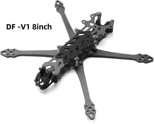 kaufen Durable DF -V1 8 Zoll Fpv Carbonfaser Fpv RC Racing Langstrecken Drohnenrahmen mit 5,0 mm Armen Radstand 375 mm Online-Herstellung